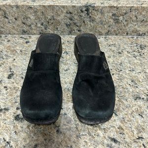 Chanel black suede clog Sz 8.5/39